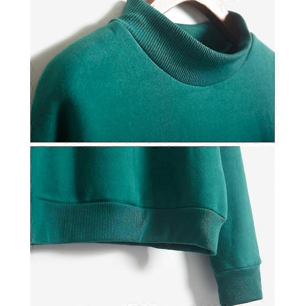 Women Spring Autumn Sweatshirt Solid Color Simple Design Pullover Shirt Tops