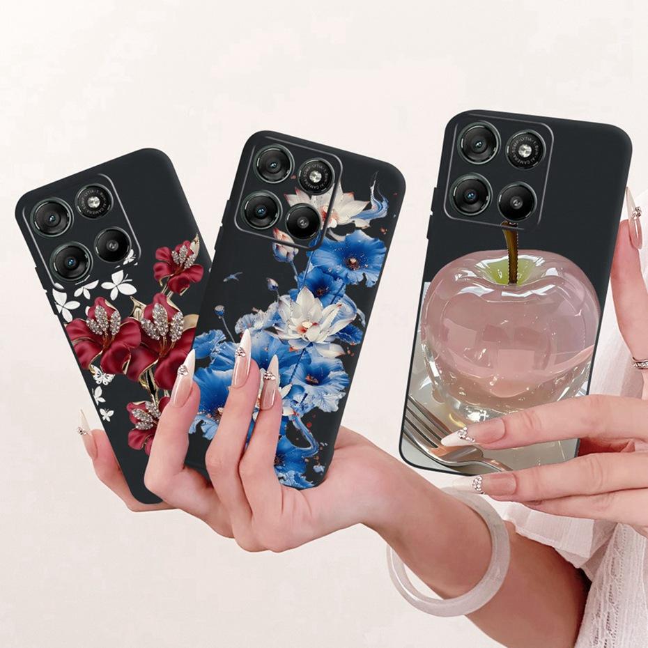 Modne etui na telefon z literami dla Motorola Moto G77 G67 Tylna osłona dla MOTO G67 G77 5G Miękkie czarne silikonowe etui