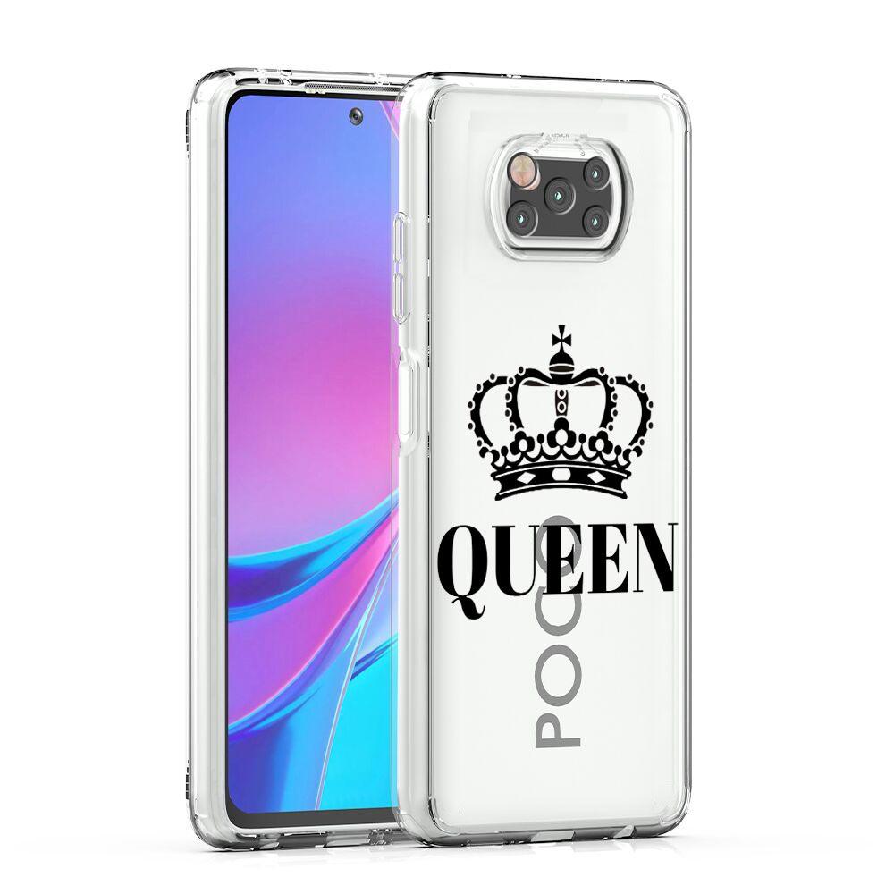 Phone Case For Xiaomi Poco X6 X5 NFC X3 F6 F5 Pro F4 F3 M3 14 13T 12T 12 13 Lite 11 Cover Couple Style Cartoon Crown king Queen