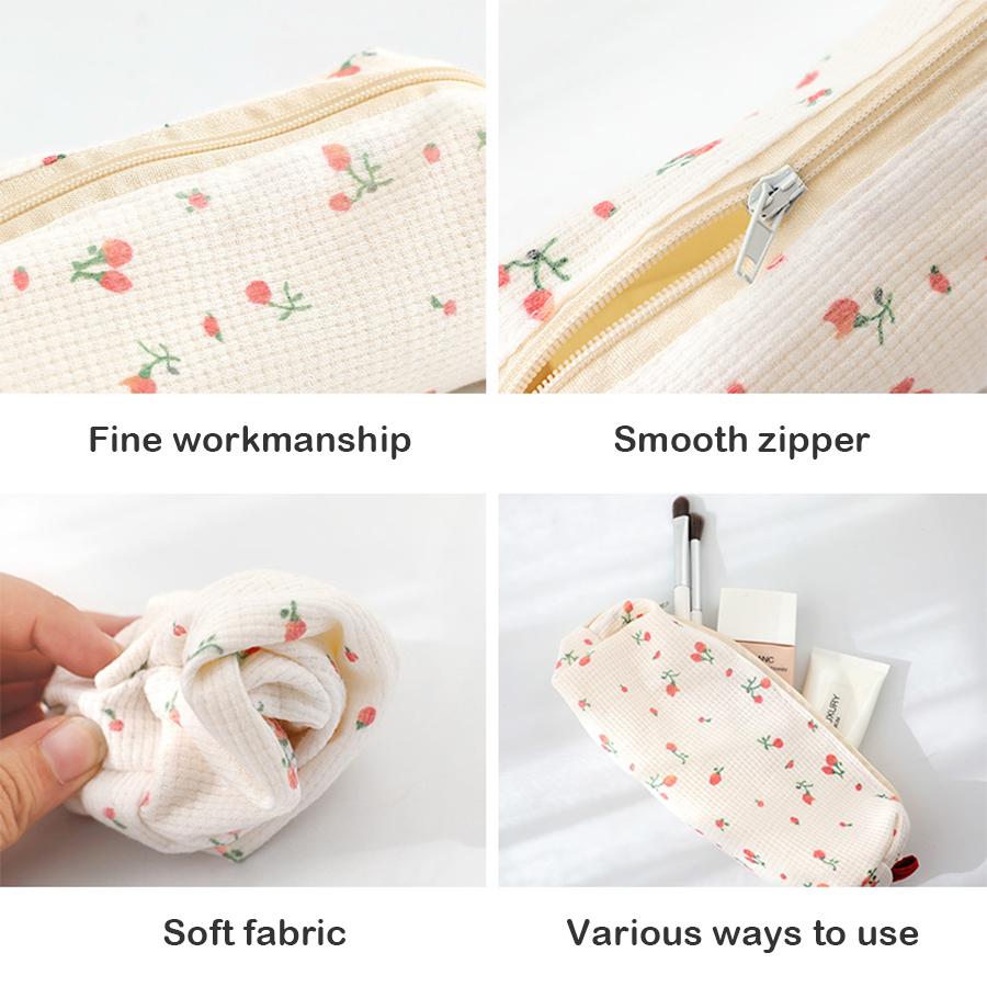 Kawaii Pencil Case Homemade Simple Small Floral Pen Bag Cute Mini Stationery Storabag Learning Office Supplies Stationery