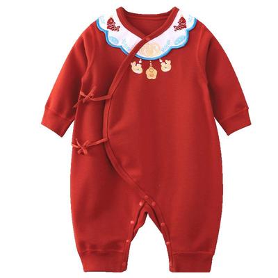 Youqi Baby Rot Baumwolle Wickel-Strampler