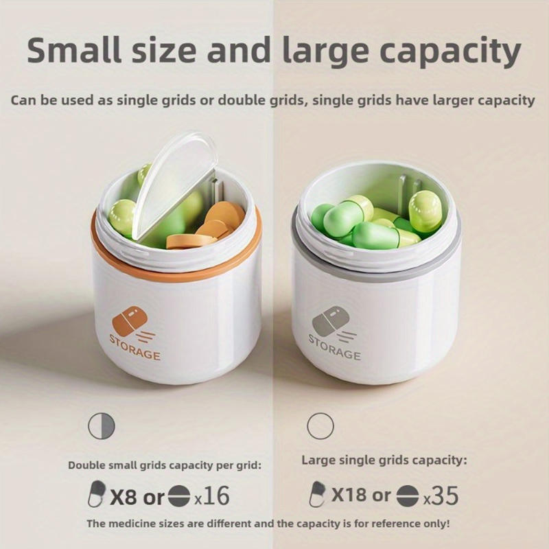 Portable Medicine Box Sealed Medicine Compartment Box Medicine Reminder Portable Medicine Storage Case