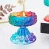 Suport de lumânare Lotus din rășină epoxidică cu picături de cristal DIY, oglindă, formă de silicon