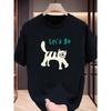 European Sizes Men's Short-sleeved T-shirt, Brand New Summer Style, Featuring a Cute Hand-drawn Cartoon Cat Pattern