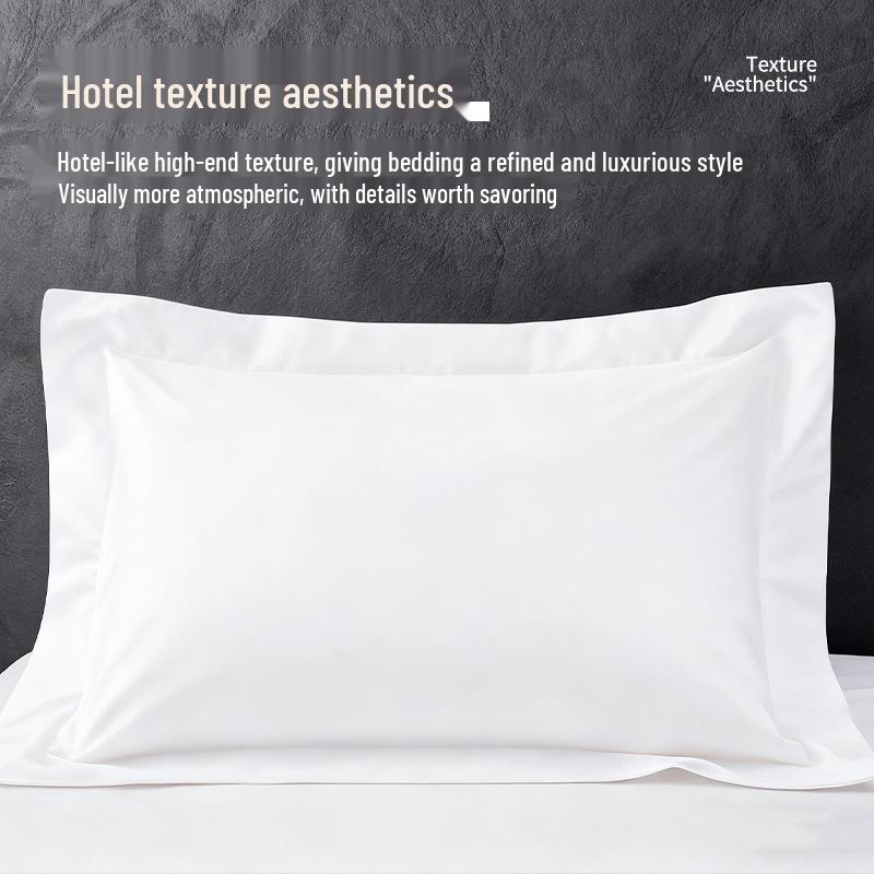 Five-Star Pure Cotton White Sateen Hotel Pillowcase