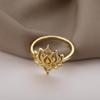 Lotus Flower Rings For Women Stainless Steel Sliver Color Finger Ring Vintage Wedding Ring Valentine's Day Jewelry Bague