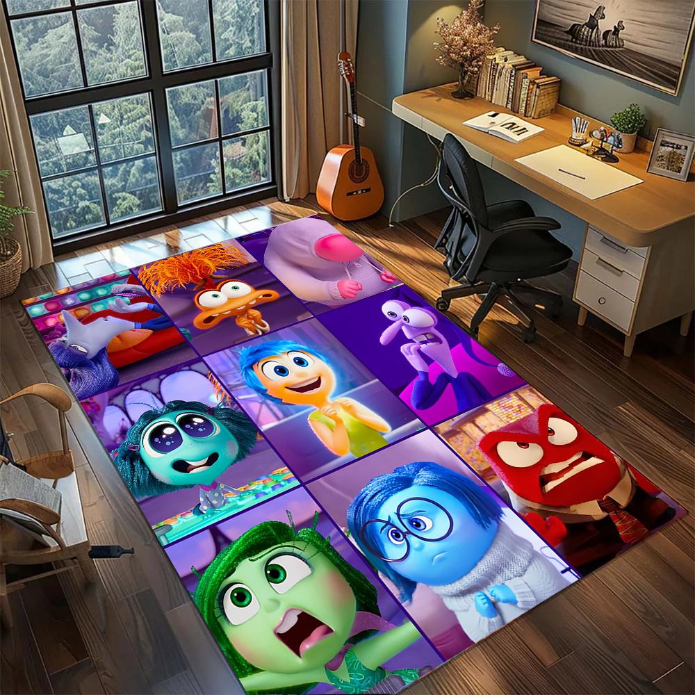 Cute Inside Out Emotions Rug Carpet Large Area Rug Non Slip Washable Floor Mat Gamer Room Bedroom Home Decor