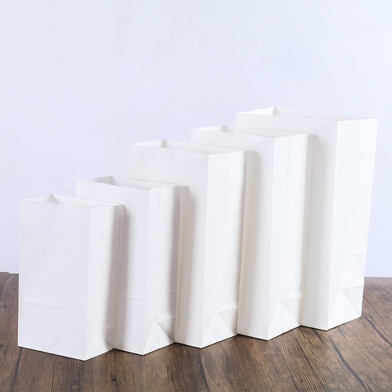 100pcs kraft paper bag gift bags packaging biscuit candy food cookie bread seen snacks baking takeaway bags