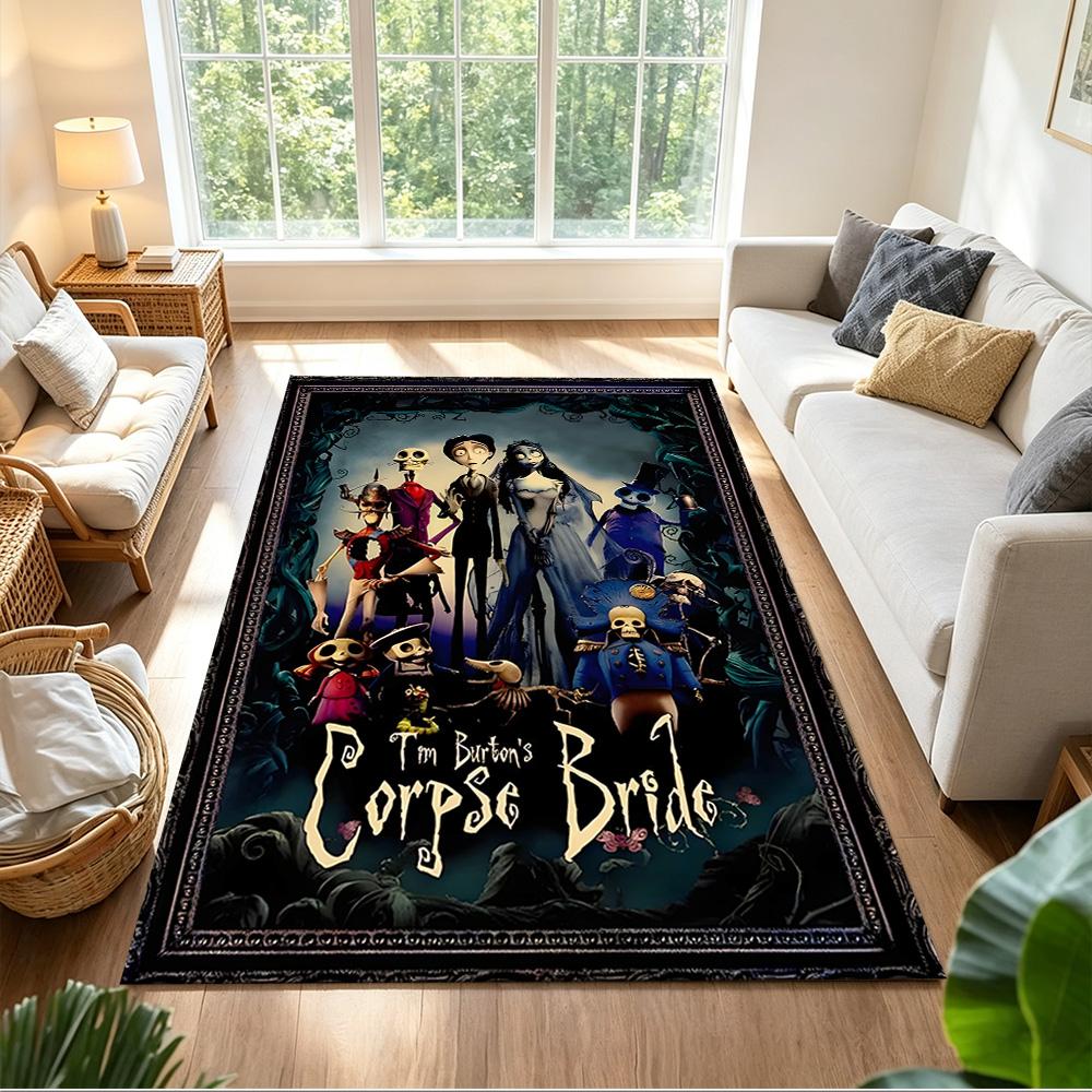 Corpse Bride Eternal Love In Graveyard Non-Slip Home Carpet Design for Office Decor Living Room Bedroom Gift