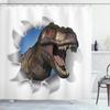 Dinosaur Shower Curtain For Bathroom, Funny Jurassic Dino World Park Shower Curtain Sets Bathtub Decor With Hooks Waterproof