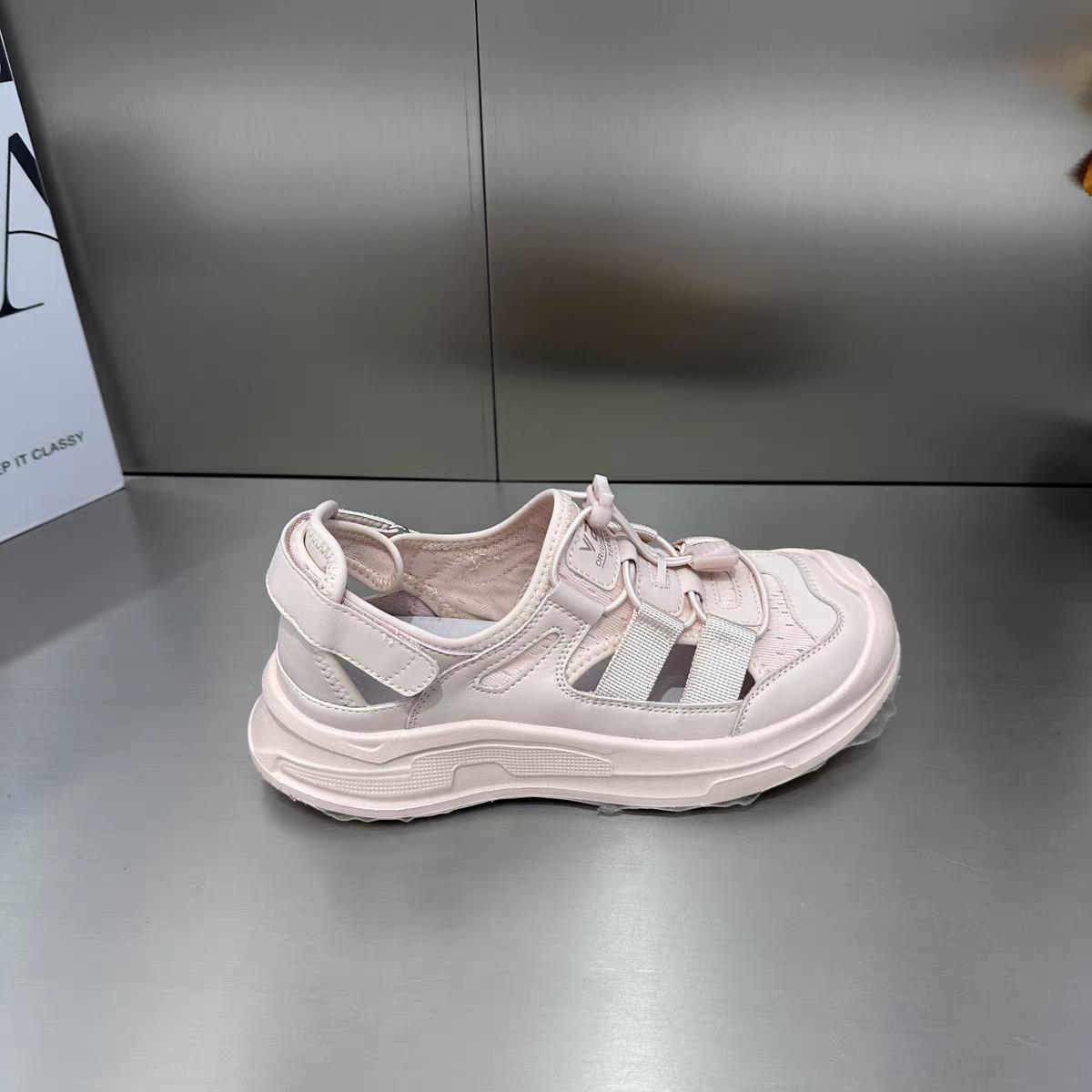 

Сандалии Rome Baotou женские летние 2024 года, новые толстые подошвы для улицы, дышащие, повседневные спортивные туфли 40 розовый