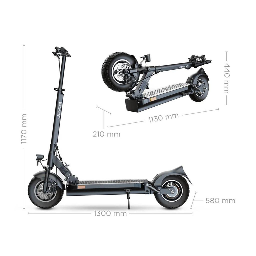 JOYOR Y8-S Elektromos Roller: 500W Motor, 48V 26Ah Akkumulátor, 75-100 km Hatótáv, Összecsukható, ABE Tanúsítvánnyal a Legális Városi Közlekedéshez