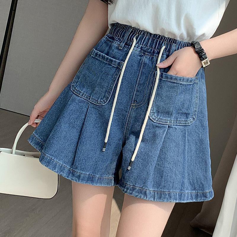 

High Waist Ruffle Denim Skort - Plus Size Women s Summer Shorts (80-200 jin) XL