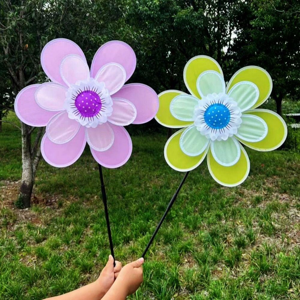 Mehrfarbige Sonnenblumen-Windmühle PVC Garten Hof Windspiel Outdoor Party Picknick Deko