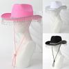 Soft Sweet Unisex Hat British Stylish Hat Rhinestones Fashionable Western Hat  for Parties and Weddings