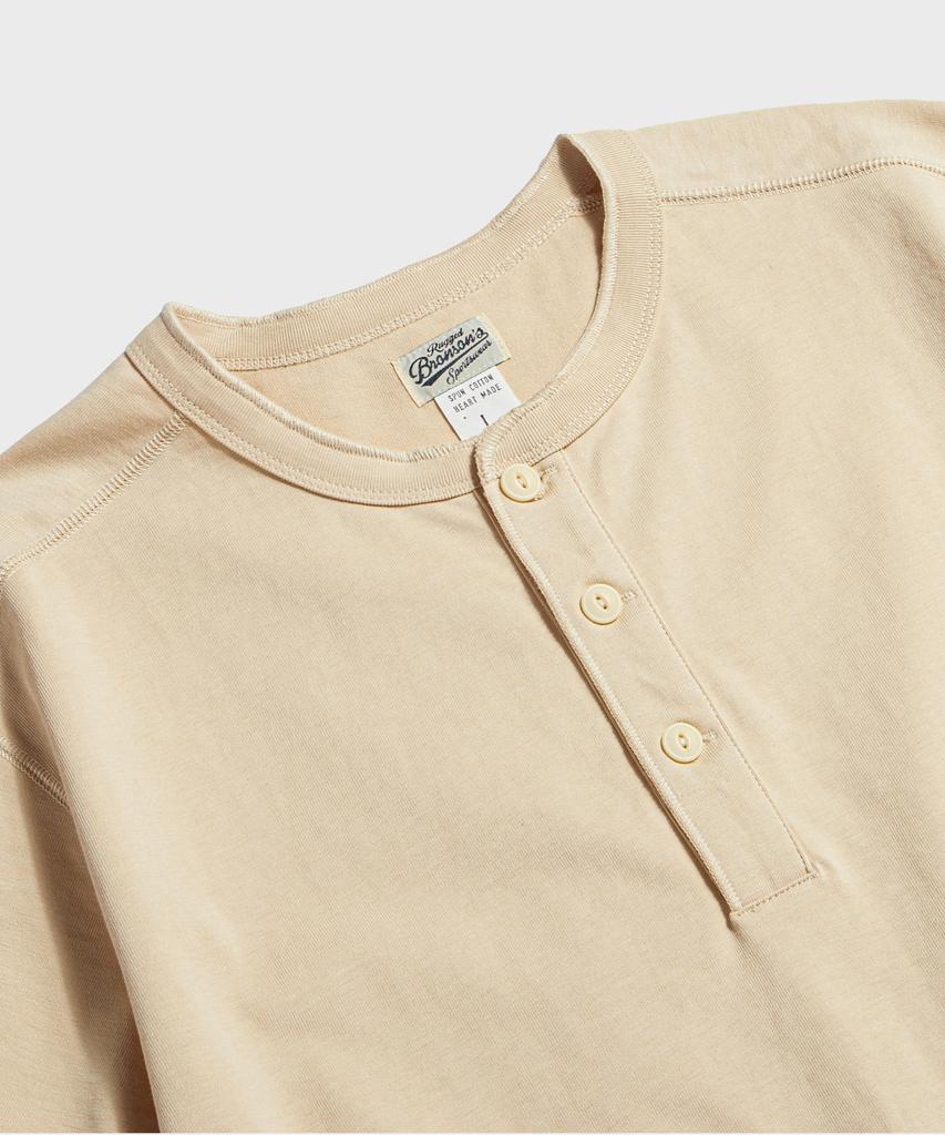 Beulonseun 10.6 Oz Cotton Short Sleeve Henley Tee Apricot