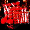 Small Red Flocked Ball Lantern Decoration for New Year Balcony and Outdoor Festival
