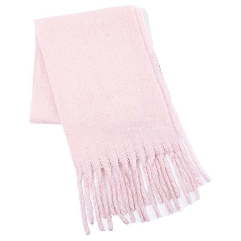 New style solid color pulled hair thickened warm scarf women's winter fashion men's women's scarf scarf scarf shawl