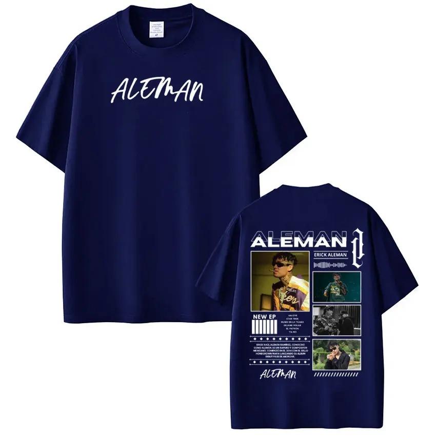 T-shirt Imprimé Tournée Nouvel Album du rappeur Aleman Unisexe Style HipHop Lâche Mode Manches Courtes T-shirts Décontractés