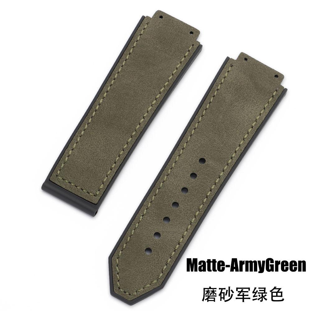 19x26mm Vícebarevné Kožené Řemínky na Hodinky s Texturou Bambusu pro Řady Hublot Yubo Classic Fusion Big Bang Voděodolný Řemínek
