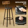 Set of Two Industrial-Style Bar Stools - Brown/Black