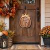 Party Decorations 5Pcs Fall Wooden Pumpkin Door Hanger for Front Door, Rustic Decorative Decor Farmhouse Welcome Sign Autumn Thanksgiving Wall Porch
