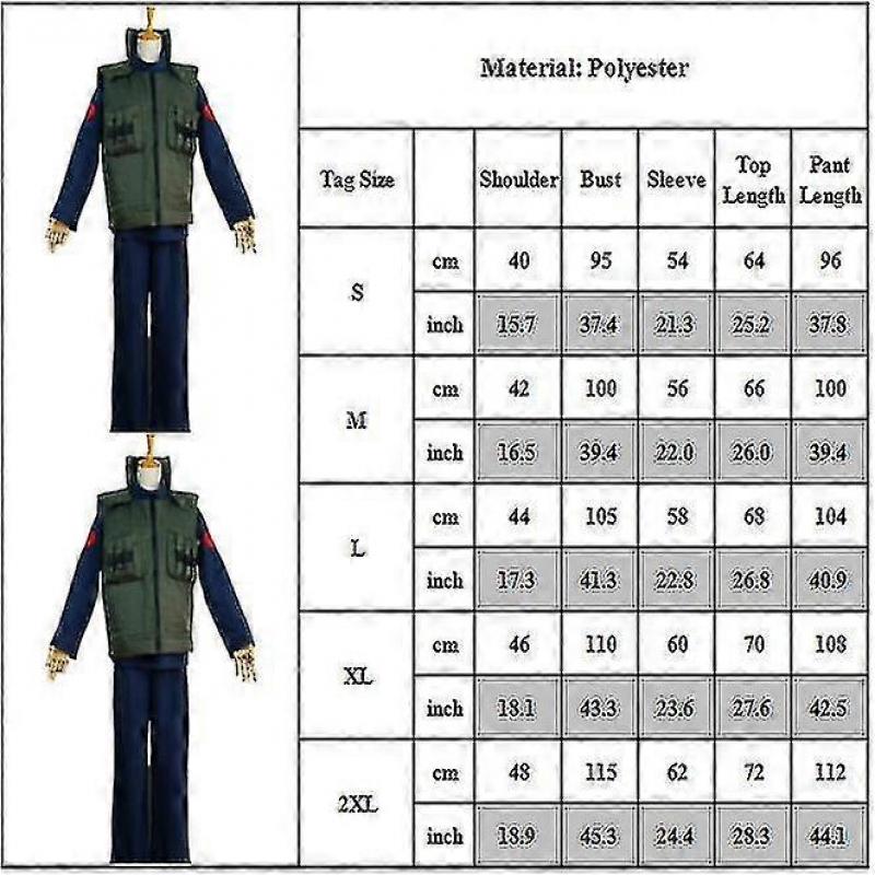 Naruto Anime Hatake Kakashi Cosplay Costume Halloween  Men Vest Jacket Long Sleeve Top Trousers Set Party Fancy Dress Up Outfit -NMAOV