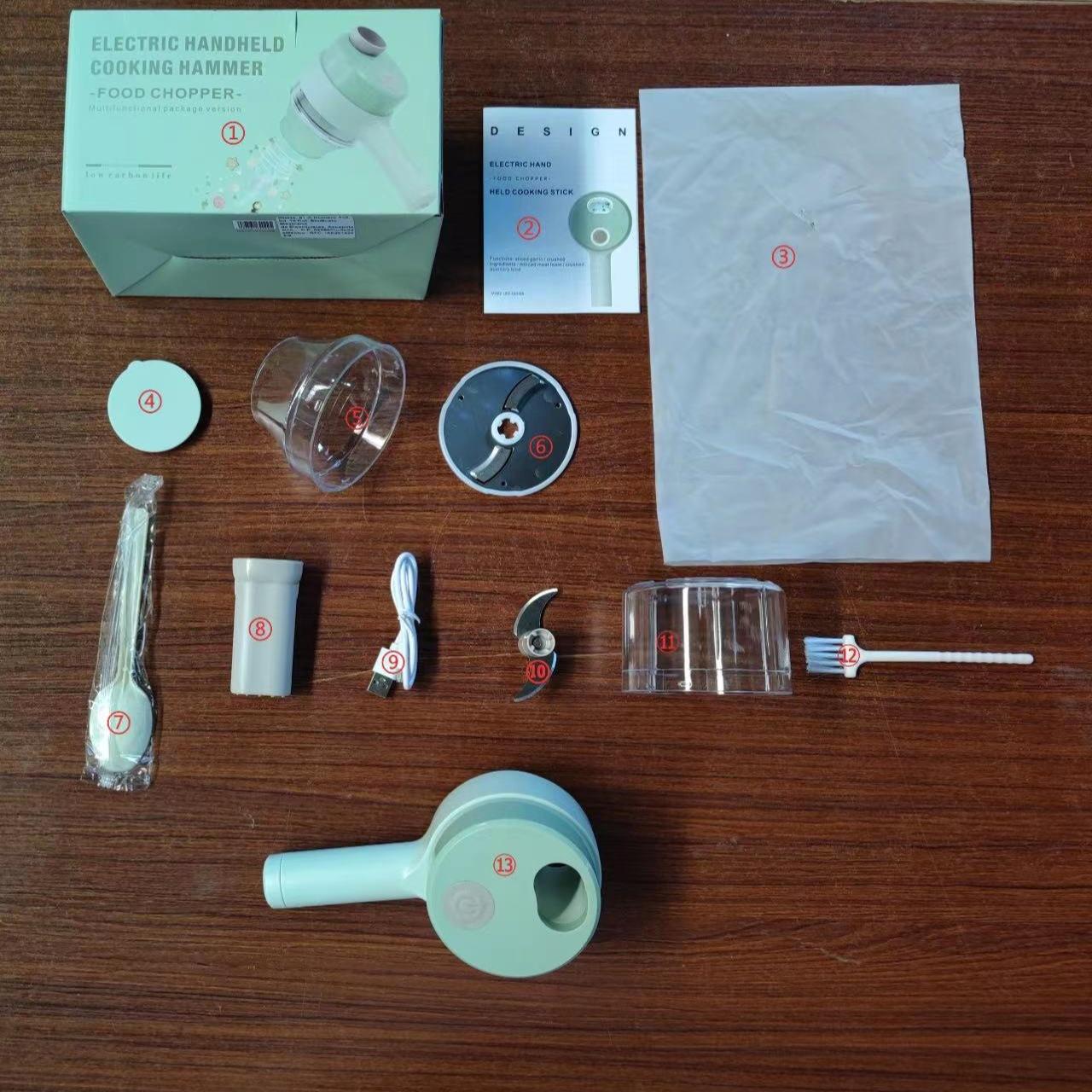 

4в1 набор электрических овощерезок, ручной беспроводной электрический измельчитель чеснока, измельчитель мяса, мясорубка, машина для очистки ломтиков еды