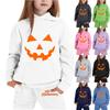 Kids Halloween Hoodie and Sweatpants Set Pumpkin Face Print Hooded Sweatshirt and Matching Bottoms Comfortable Fit for Children
