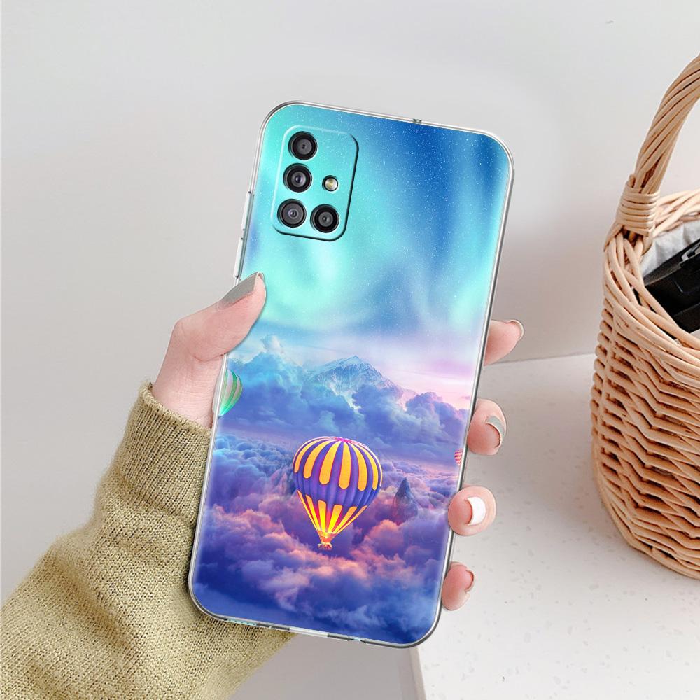 Kryt na telefon Aurora Borealis Pro Samsung Galaxy A51 A71 A21S A12 A11 A31 A41 A52 A32 5G A72 A01 A02S Měkký silikonový průhledný kryt