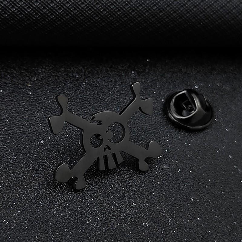 European American Halloween Personality Skull Funny Punk Style Men's Brooch Cufflinks Suit Dress Versatile