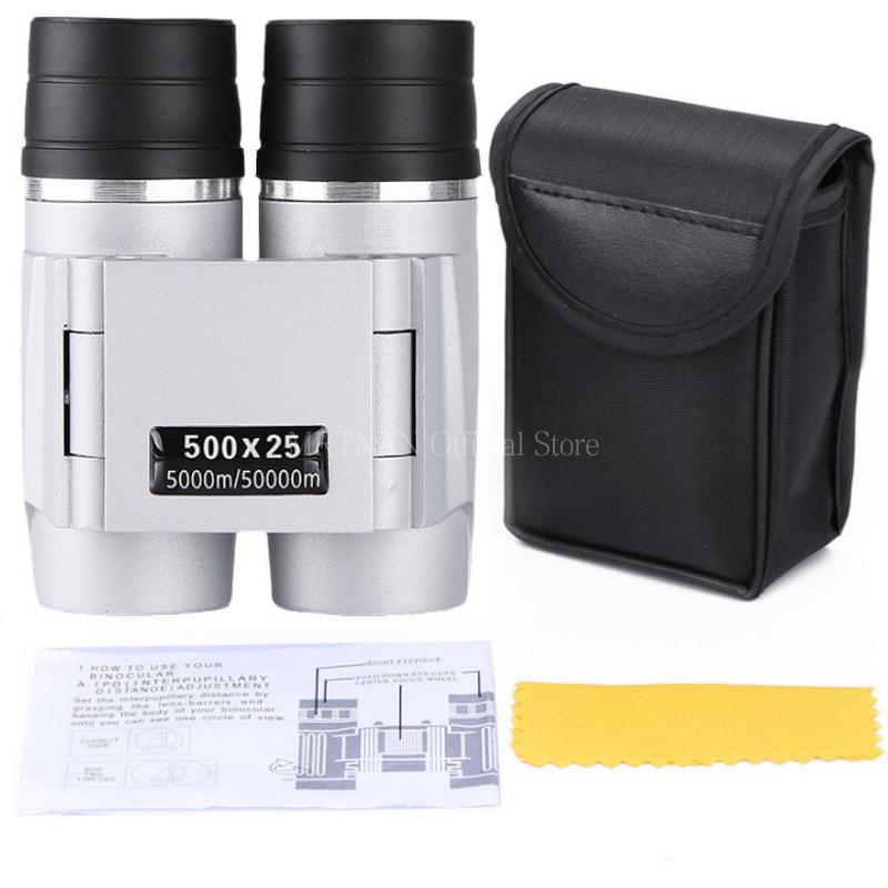 

500x25 High Power HD Low Light Level Night Vision Binoculars Portable Travel 5000M Long Range Folding Mini Telescope Optics