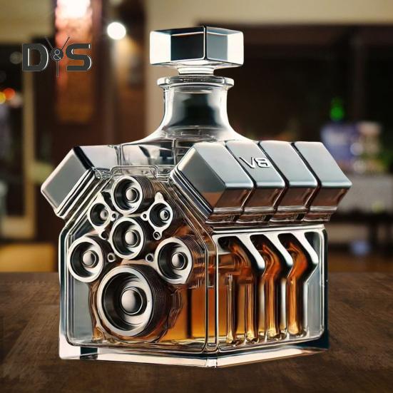 V8-motorer whiskyflaska kreativ vinkaraff dekoration personlig whiskyflaska hem bar prydnad