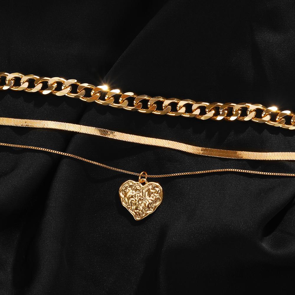 Set de 3 piese Colier Boemia Femei Colier Vintage Lanț de aur Colier de modă Pandantiv Colier Boem Bijuterii