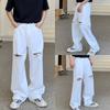 Frühlings trendige Marke lockere zerrissene gerade Wide-Leg-Jeans Herren weiß
