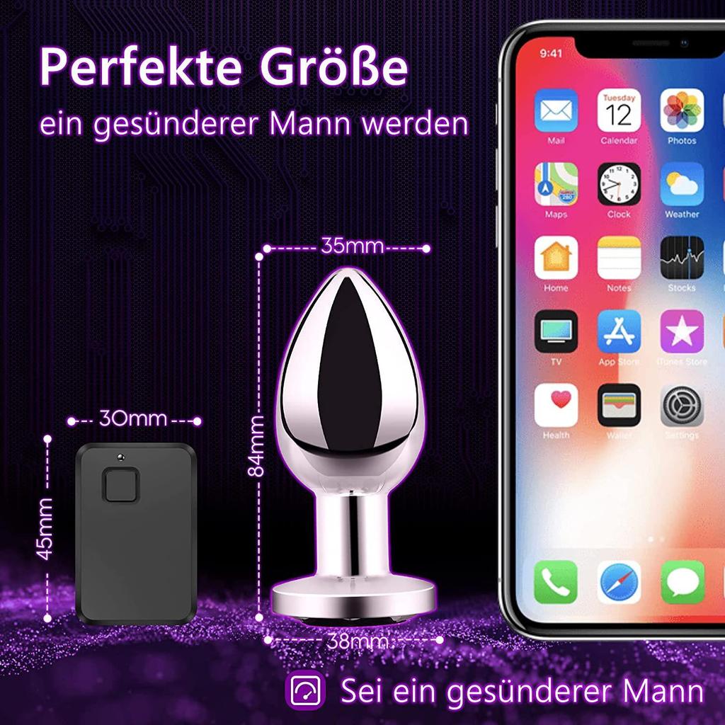 Kjæreste Metallfjernkontroll Analplugg Magnetisk Oppladbar Kraftig Vibrator Bakromsmassasjeapparat Unisex voksenleker