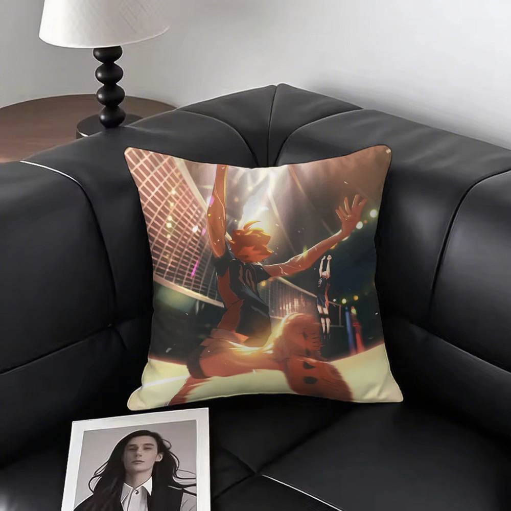 Volleyball Japanese Anime Manga Haikyuu Pillow Case Square Pillow Bedroom Sofa Leisure Comfort Cushion Car Home Decoration