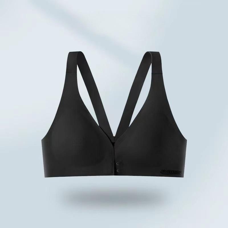 New Style Front Closure Latex Ice Silk Vest Bra, Push Up Side Gathering Back Smoothing Small Bust Enhancing Women Bra