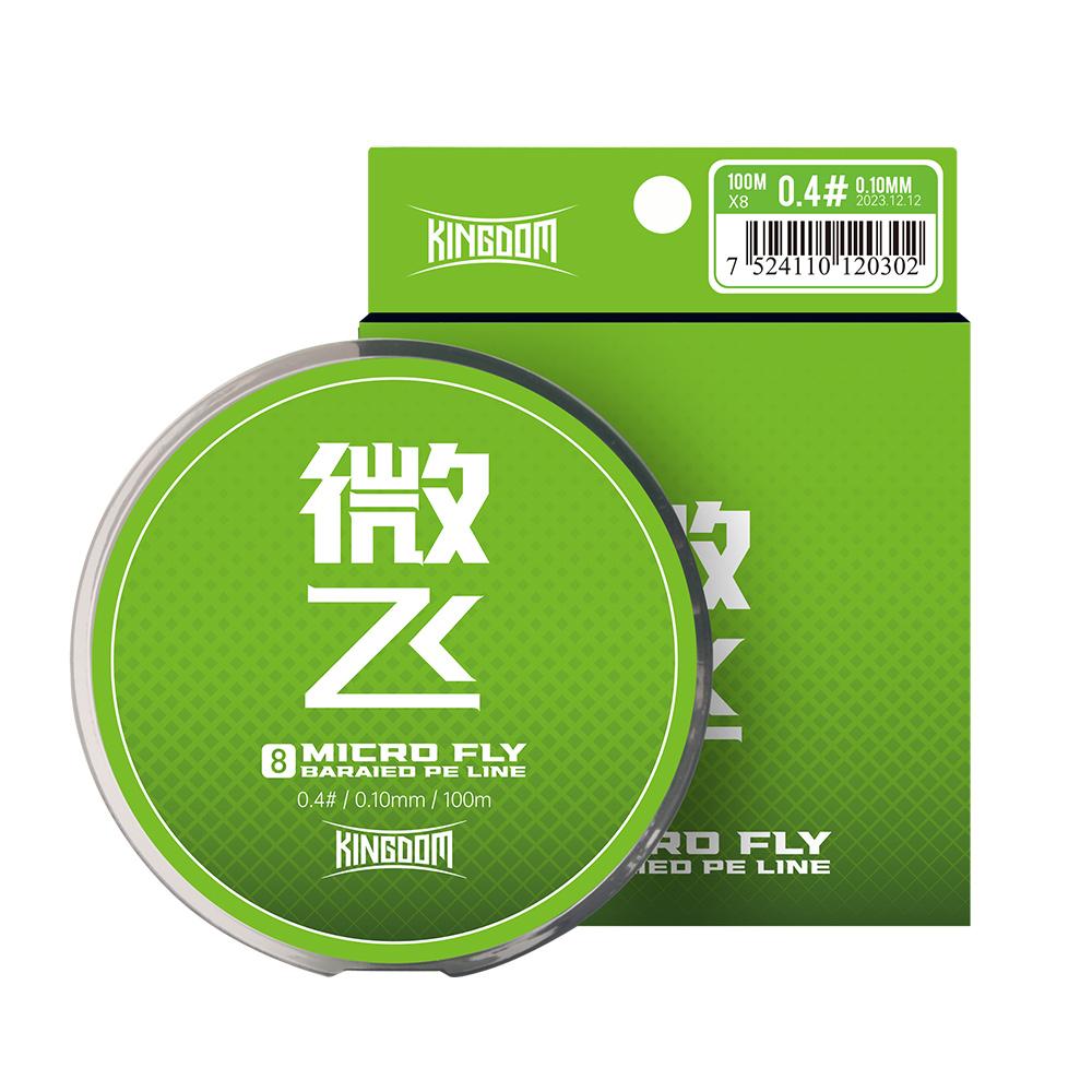 Kingdom Fishing Lines 100m 8 Strands PE Braid Line 0.4# 0.6# Green Multifilament PE Line High Smoothnes