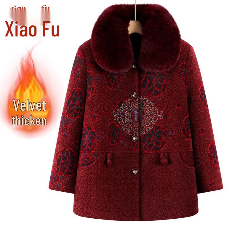 2025 New Style Women s Autumn/Winter Fleece-Lined Tang Suit Jacket XL