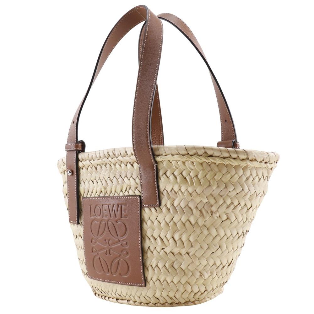 Loewe Basket Bag Small Tote Bag Basket Bag Raffia/leather Women Used