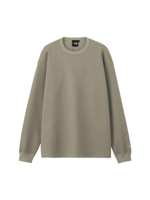 North Cut and Sewn Long Waffle Crew Stone Slub L [The Face] Long-Sleeve T-Shirt L/S