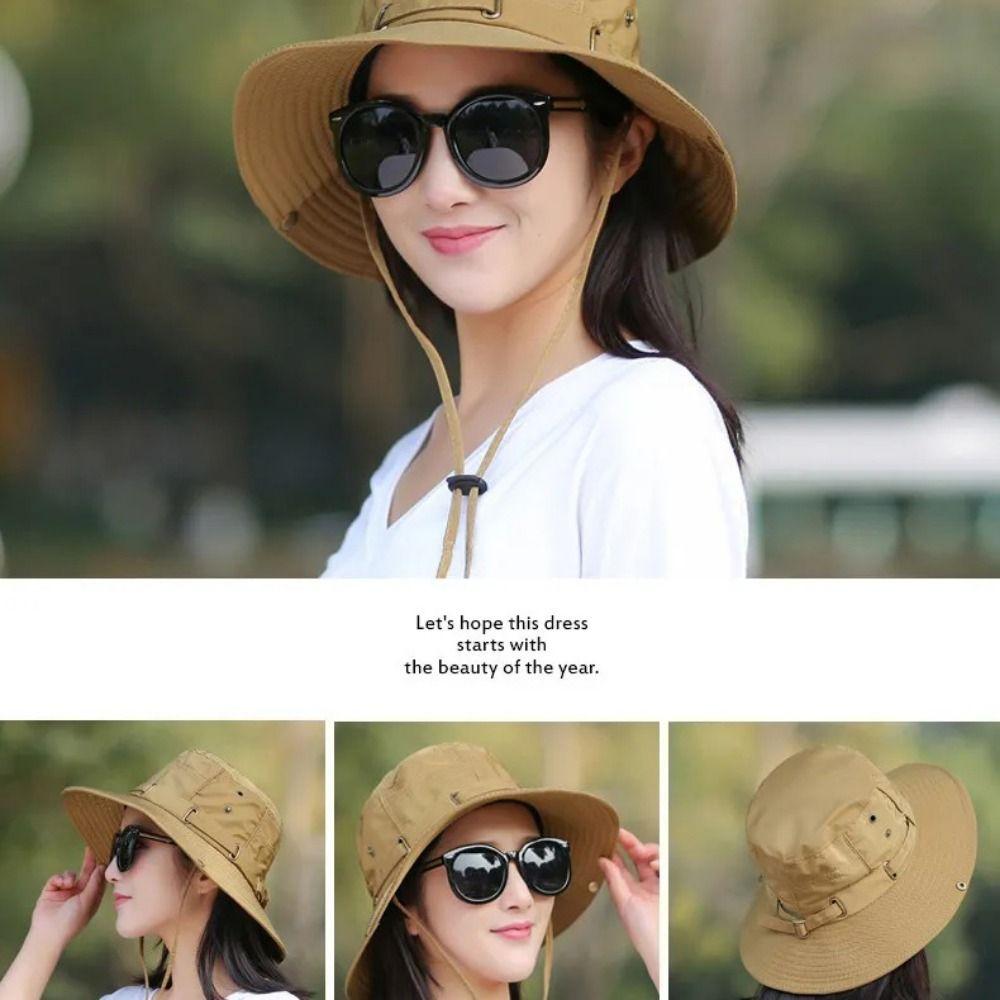 Sunscreen Sunscreen Bucket Cap Wide Brim Summer Panama Hat Fishing Hat Unisex