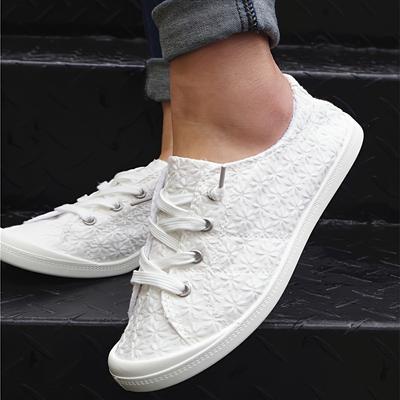 New Women'S Sports Shoes In White Snowflake Design, Easy Slip-On Casual Shoes with a Comfortable Soft Sole, Suitable for All Seasons.