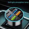 100W USB PD Car Charger Fast Charging Car Phone Adapters Digital Display For IPhone Quick Charger In Car