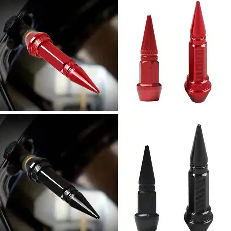 4pcs Car Tires Rim Valve Aluminum Car Wheel Tire Valve Caps Colorful Spiked Lug Nuts Wheel Air Valve Cover Automobile Parts Stem Caps1