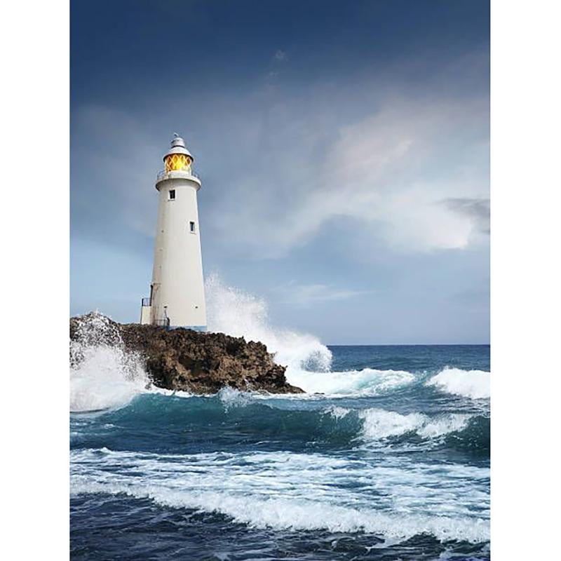 DIY Lighthouse 5D Diamond Painting Full Round Drill Seaside Diamond Embroidery Cross Stitch Mosaic Kits Wall Art Home Decor