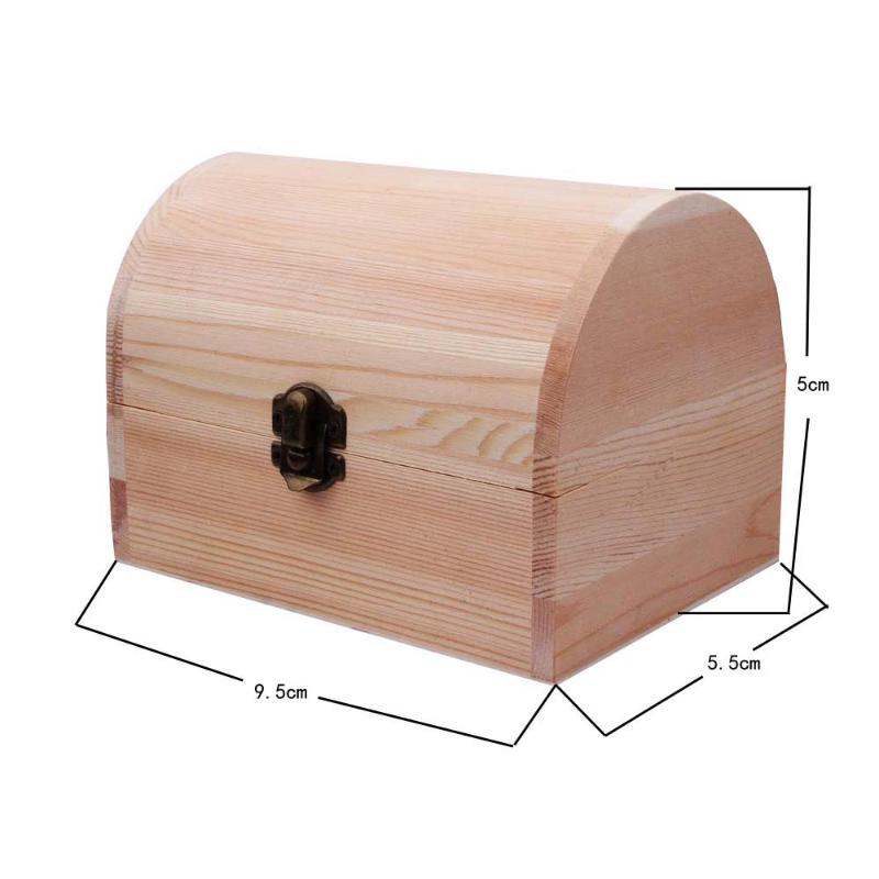 1/3Pcs Jewellery Keepsake Pine Plain Storage Wedding Wooden Arched Hinged Boxes Practical Decorate Wooden Box Trinket 95MM 1PCS