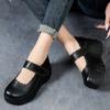 Fashion GKTINOO 2025 Autumn New Genuine Leather Comfortable Thick Soled Shoes Wedges Heel Pumps Soft Soled Women's Flat Platform Shoes