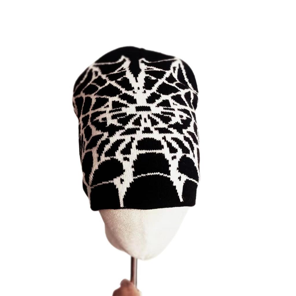 Cross-Border Spider Web Knit Beanie - Versatile, Cold-Proof, Warm, Individualistic Hip-Hop Brimless Hat